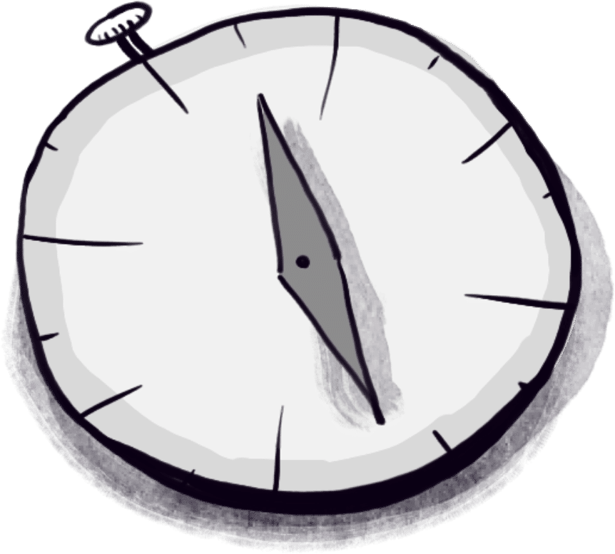 An illustration of a compass.