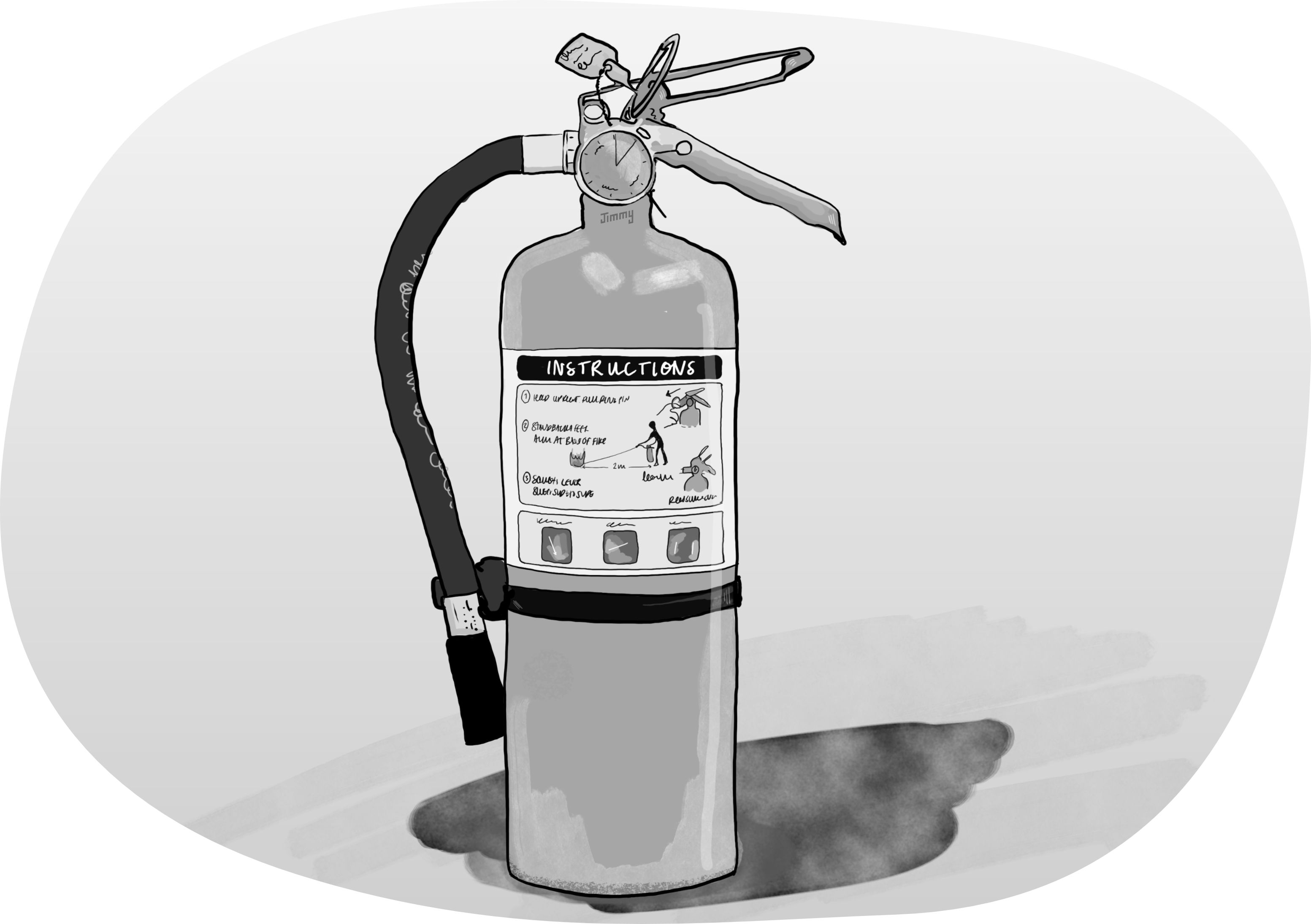 Illustration of a fire extinguisher.