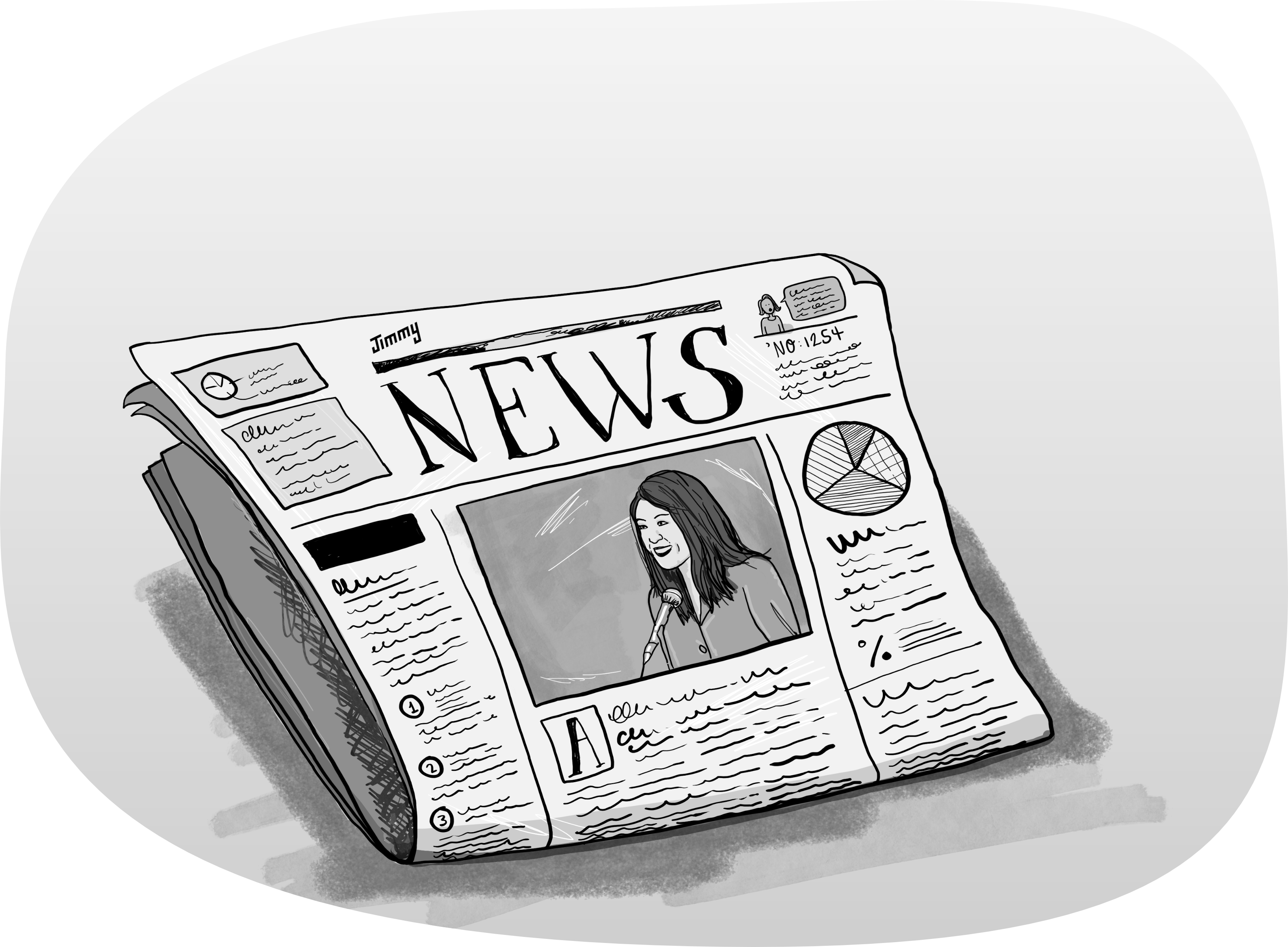 Illustration of a newspaper.
