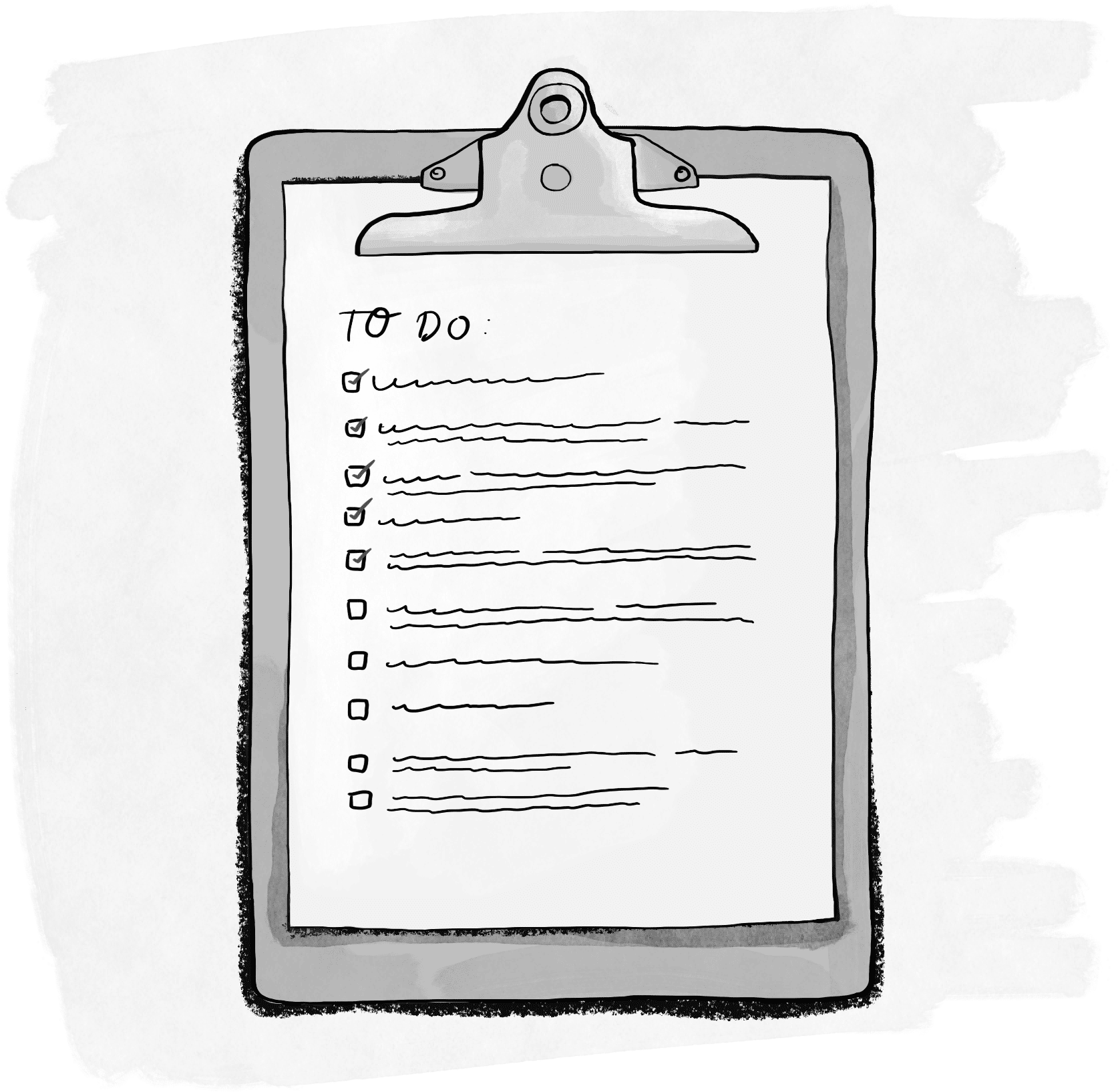 a clipboard with lots of admin tasks