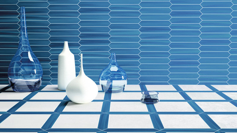 Local Tile + Co Wow Bleu Crayon Bleu Wall