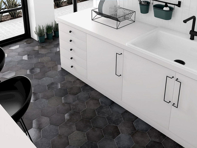 Local Tile + Co Equipe Hexagon Heritage Carbon