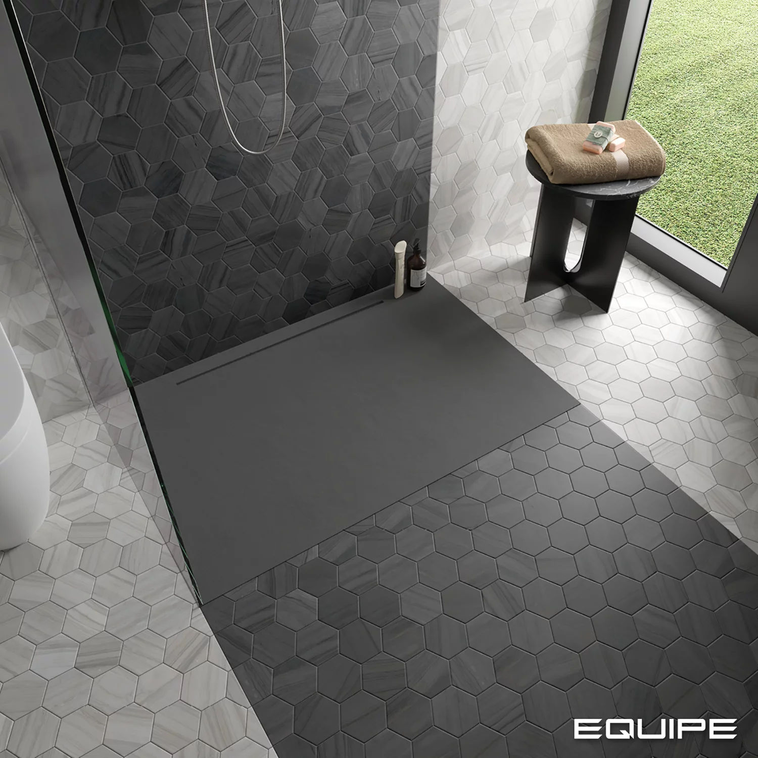 Lithos Dark Grey Shower