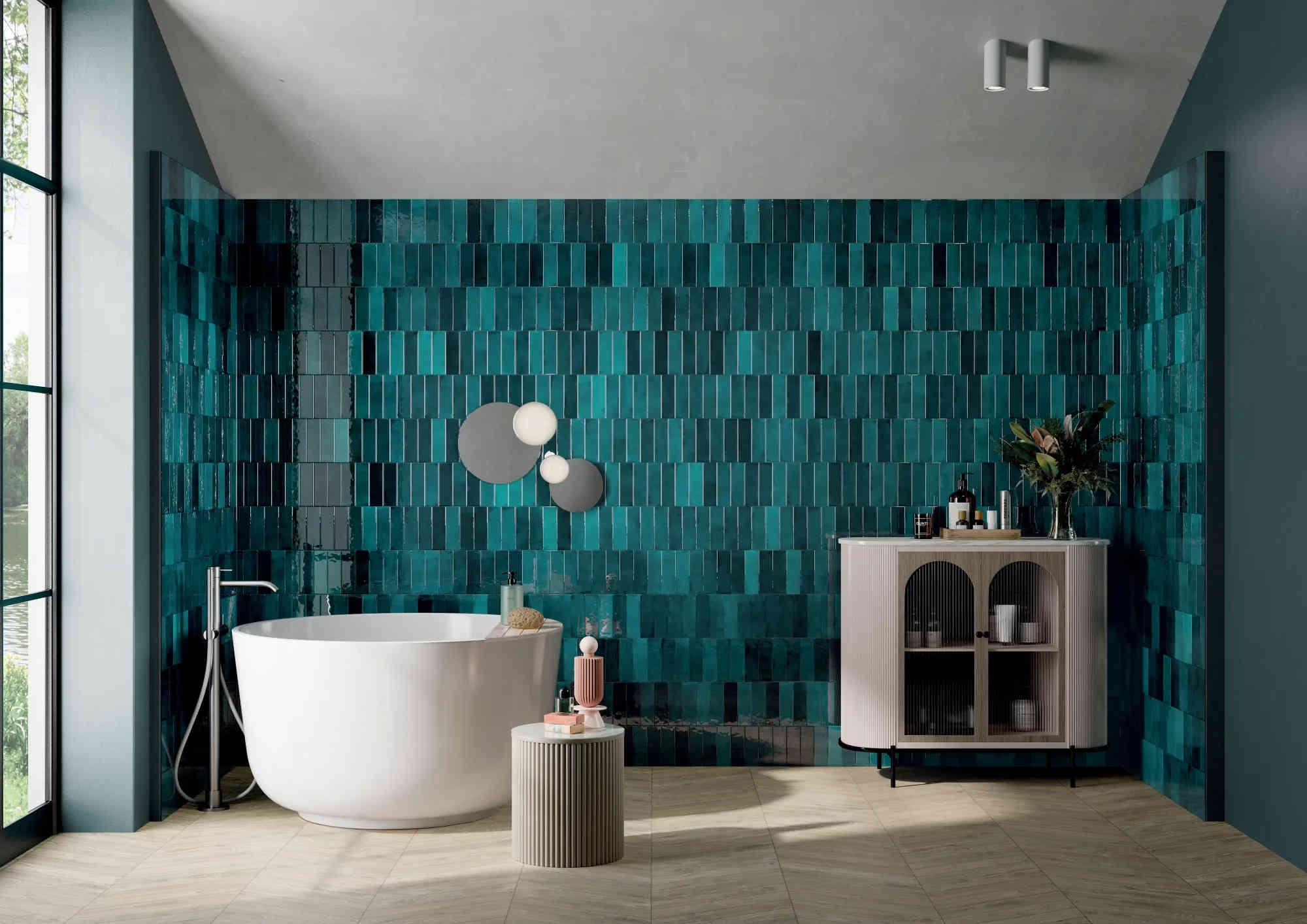 Local Tile Co. La Fabbrica  Lf Small Bathroom Prussian.