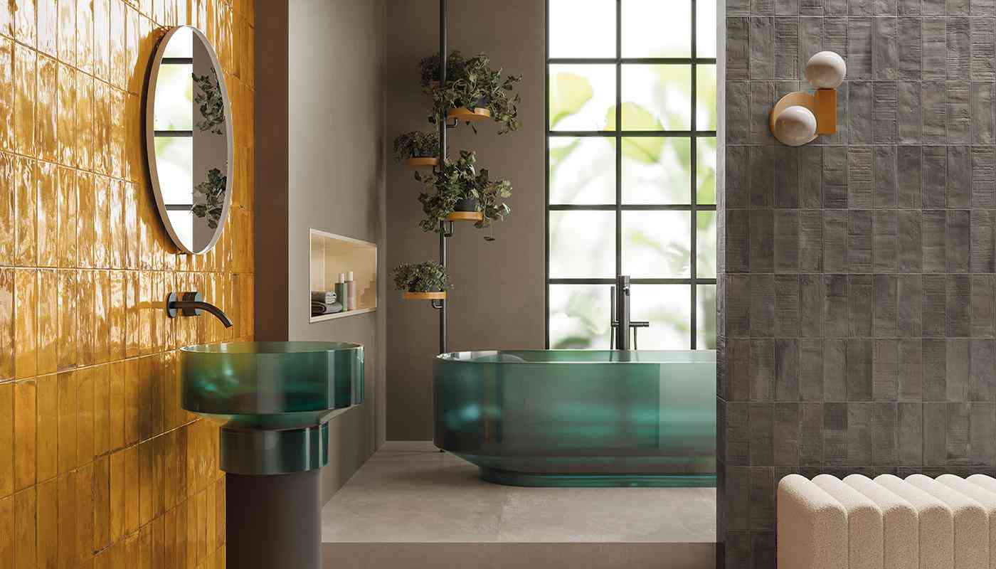 Local Tile Co. Forme Cenere Majolica Ocra Brick Cenere.