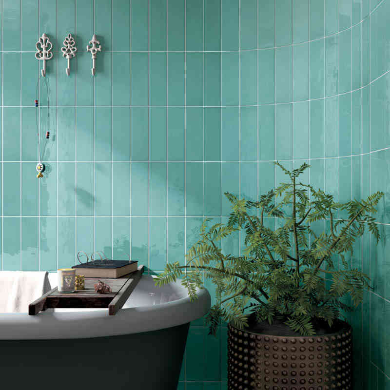 Local Tile + Co Equipe Village Teal Bathroom