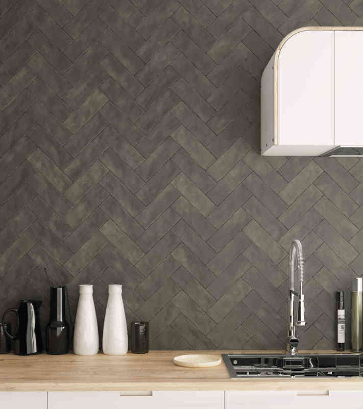 Local Tile + Co Bestile Mitte Gris Herringbone