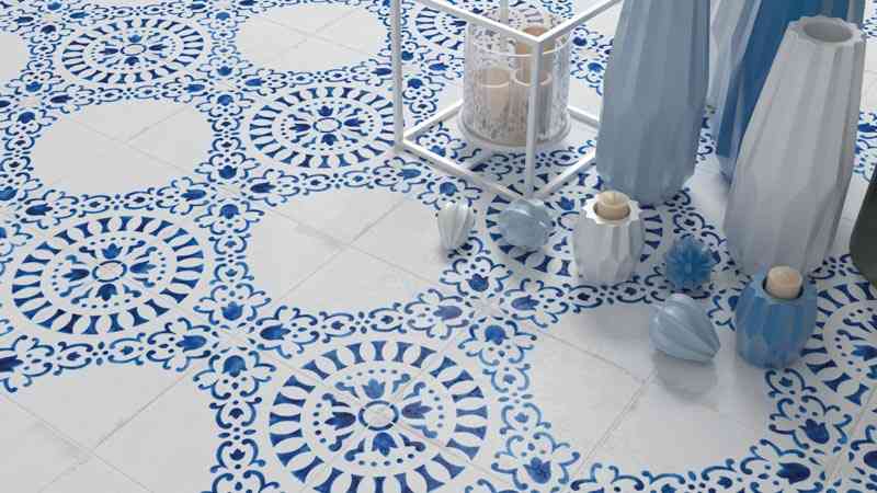 Local Tile + Co Wow Blanc Bleu Antique Decor 1