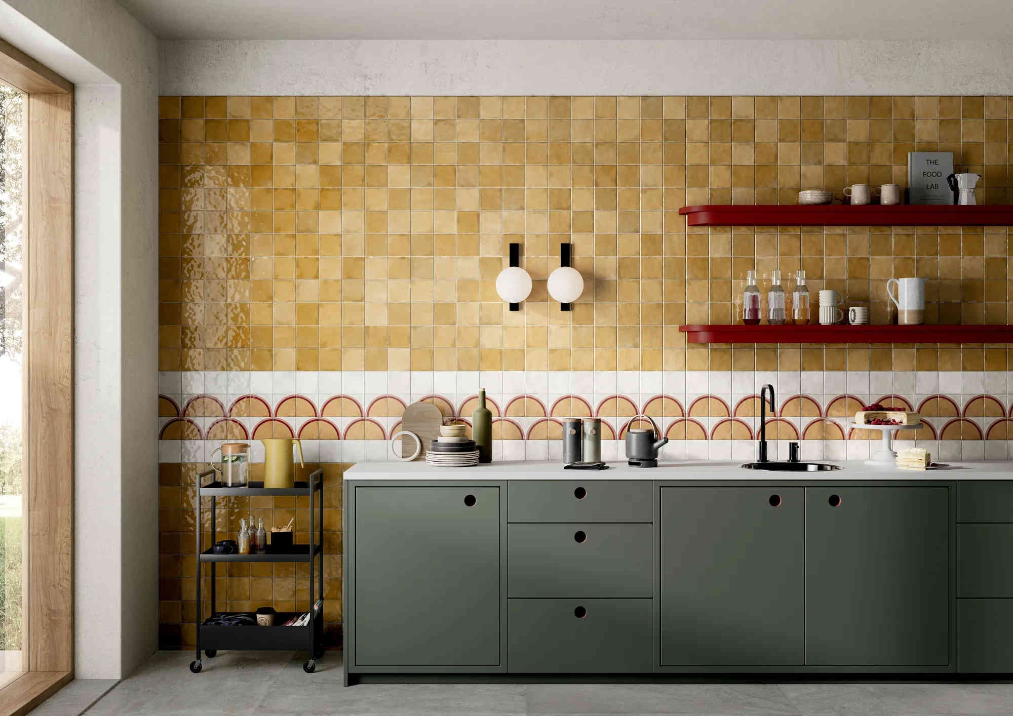 La Fabbrica  Small  Ocre White Arco Kitchen