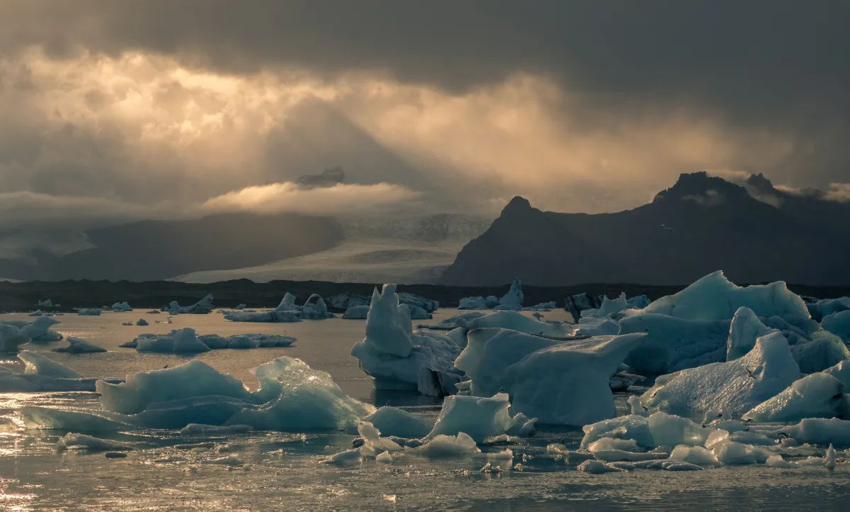 frozen ice lake