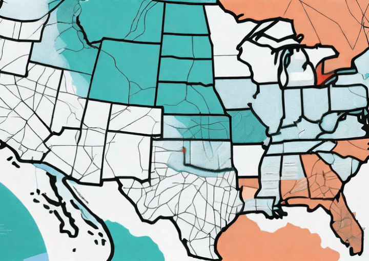 A digital map highlighting different regions with various colors indicating the prevalence of different diseases