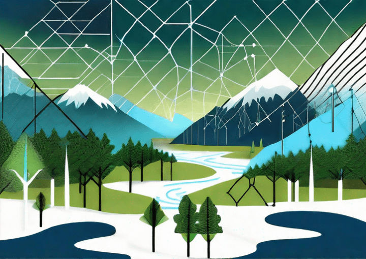 A diverse landscape featuring forests