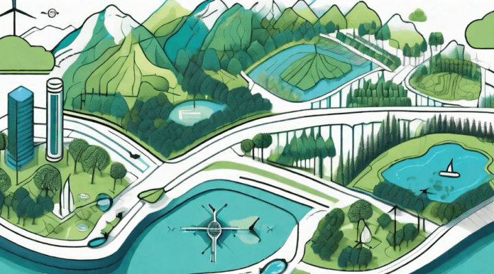 A digital map on a computer screen