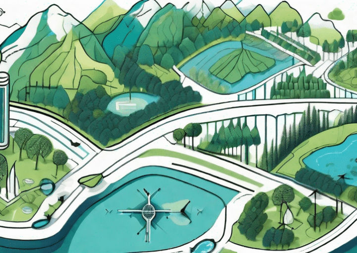 A digital map on a computer screen