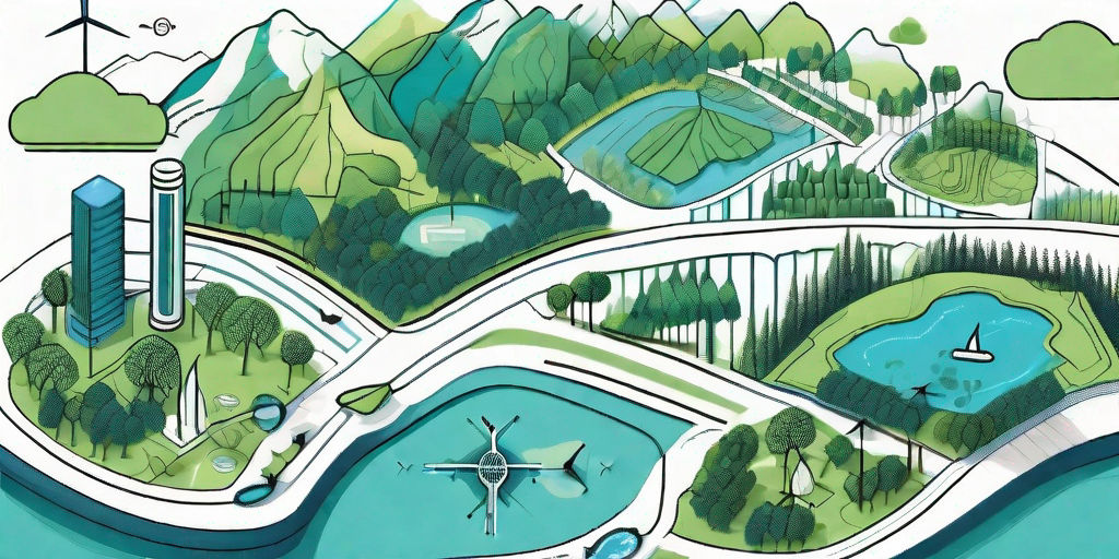 A digital map on a computer screen