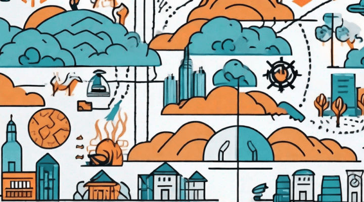 A map pinpointing disaster areas