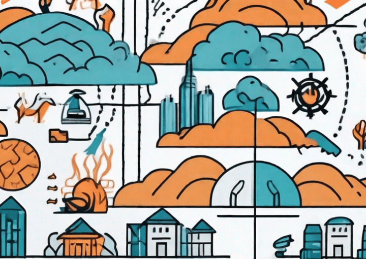 A map pinpointing disaster areas