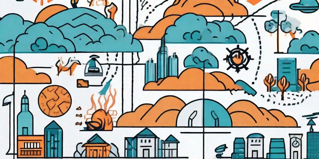 A map pinpointing disaster areas