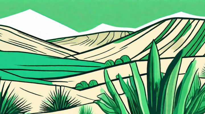 A barren desert gradually transforming into a lush