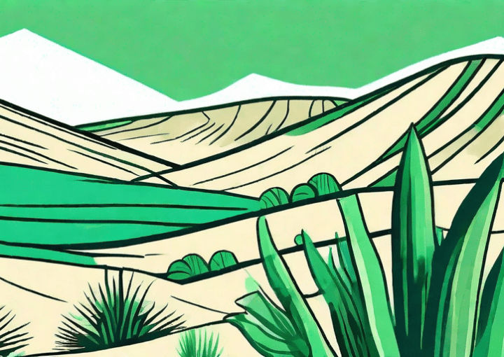 A barren desert gradually transforming into a lush