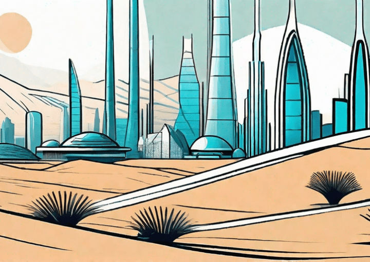 A futuristic cityscape with advanced technology