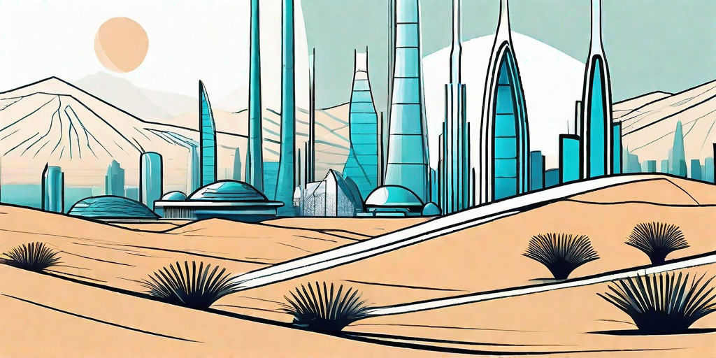 A futuristic cityscape with advanced technology