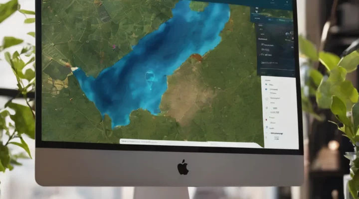 Esri ArcGIS web map on Mac Desktop in office with plants