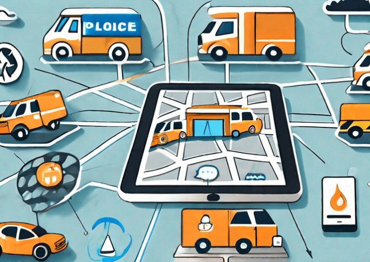 A digital map on a tablet screen