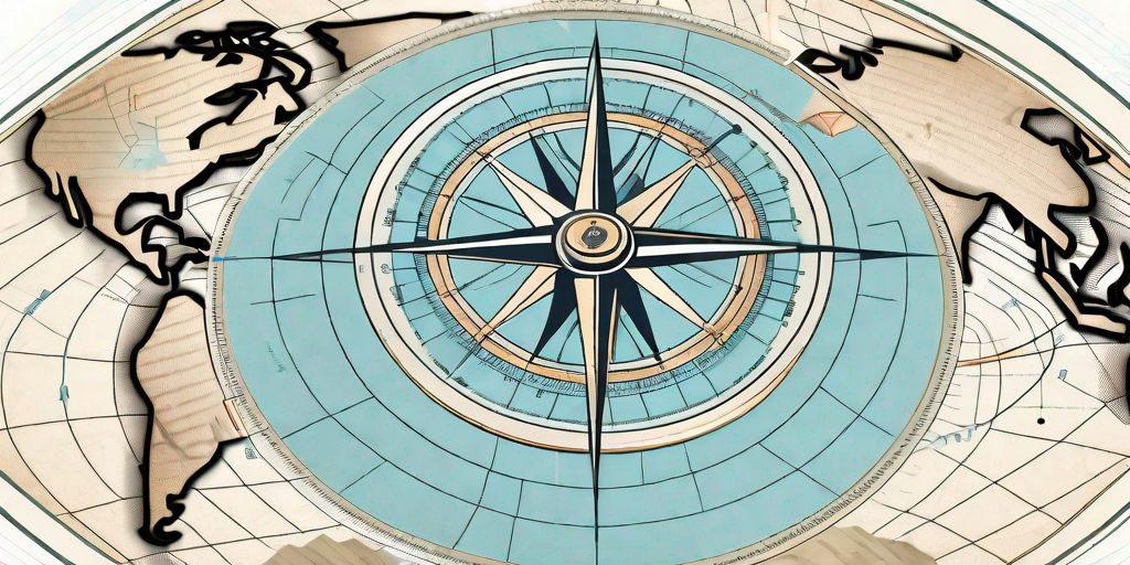 A vintage compass resting on an intricate map