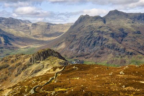 Langdale Pikes viewed from Lingmoor Fell