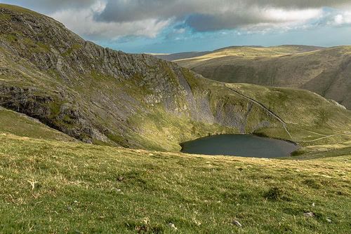 Scales Tarn on Blencathra bathed in early morning sunshine.