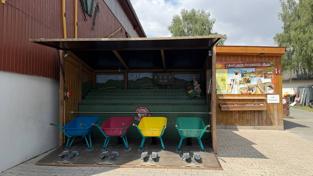 Petting zone at Freizeitpark Lockmühle — kids feeding animals