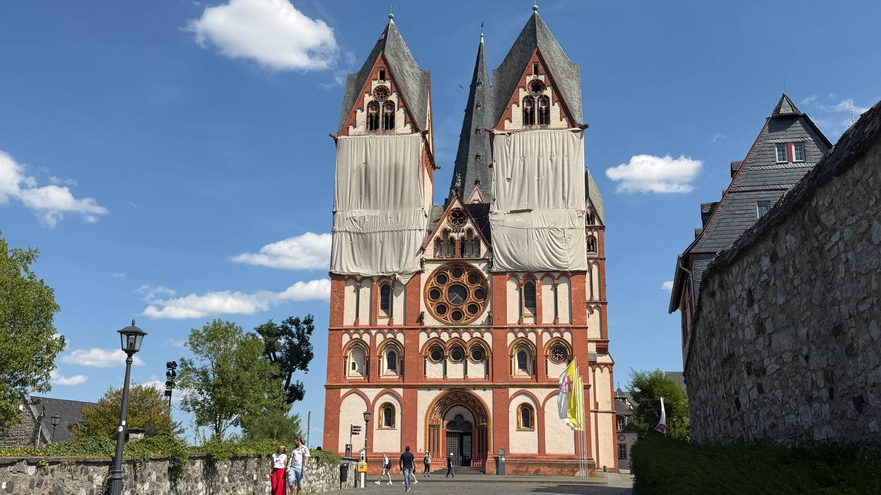 Limburg Cathedral towers with scaffolding