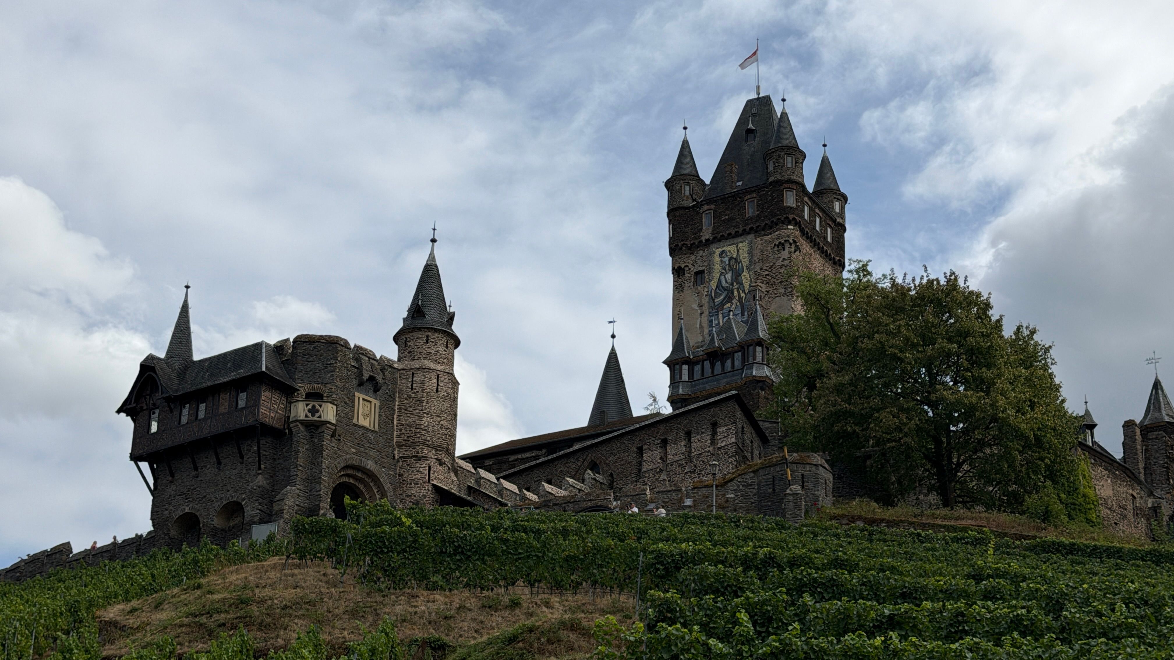 The Reichsburg rising above the vineyards on the walk up