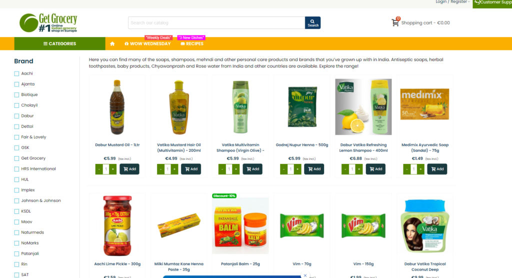 How to buy Indian Cosmetics in Germany - Get Grocery