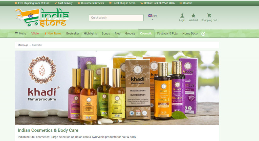 How to buy Indian Cosmetics in Germany - Indian Store