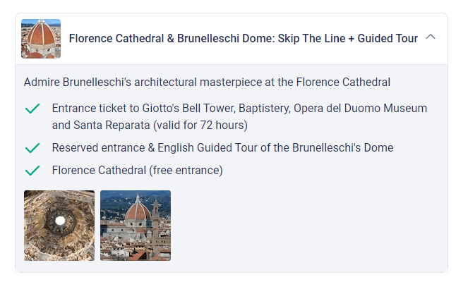 Florence Pass Brunelleschi's Dome: Reserved Entrance
