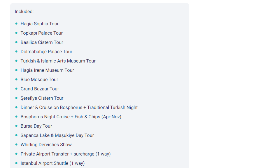 Istanbul-tourist Pass What's included