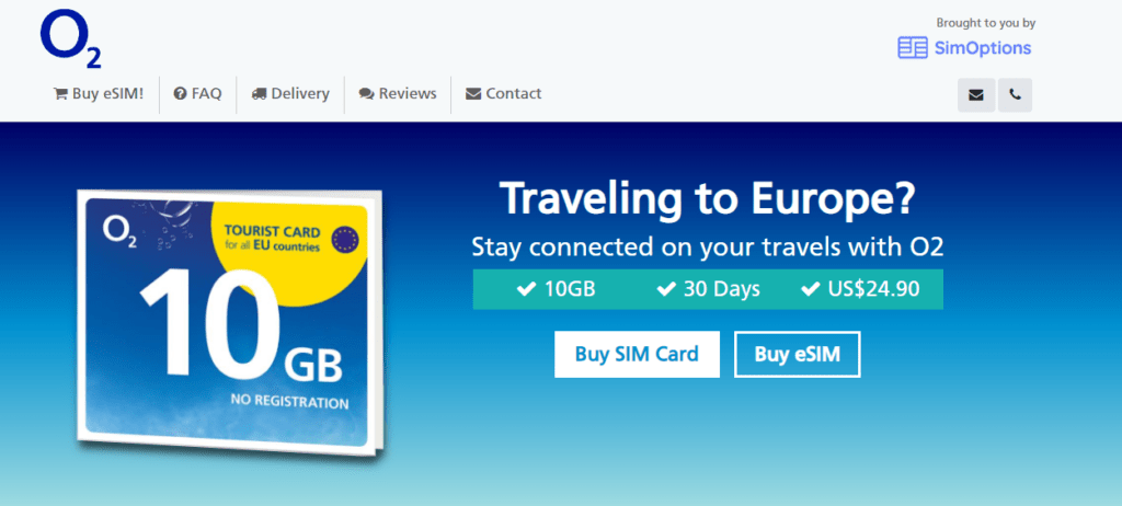 The Top 10 Best Travel Sims for Europe in 2026 - O2 Go Card E-SIM