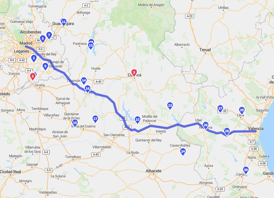 Renting a Car in Spain and Exploring its Most Passionate Cities - 4. Madrid to Valencia Driving ...