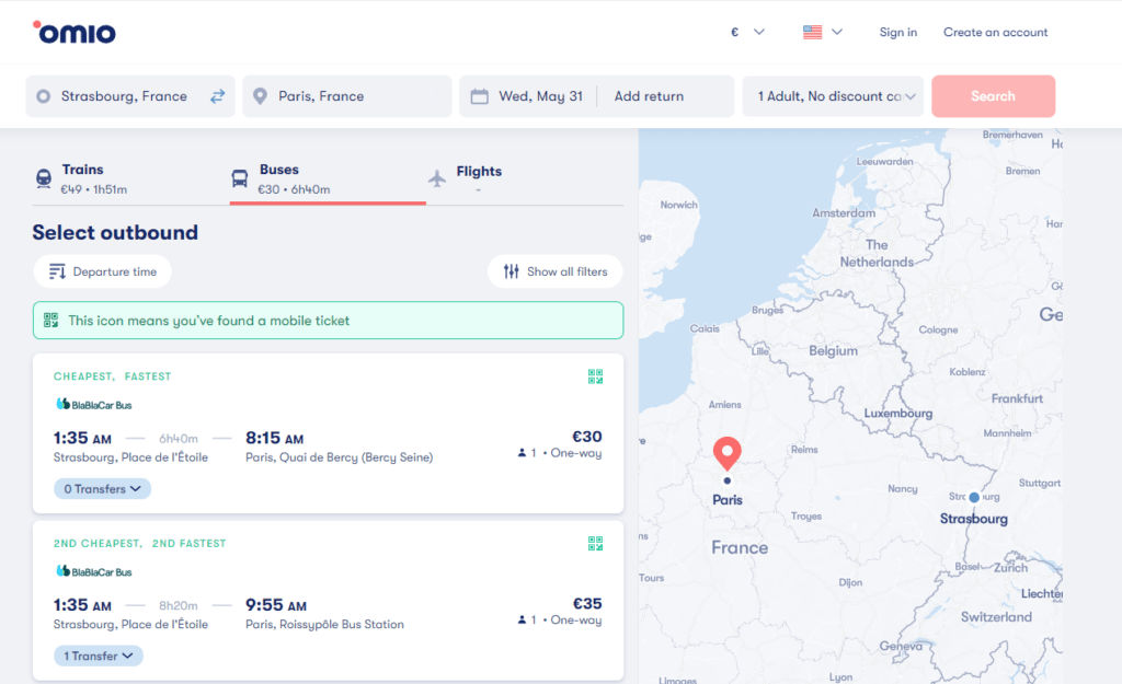 Day Trip from Strasbourg to Paris - Strasbourg to Paris by Bus