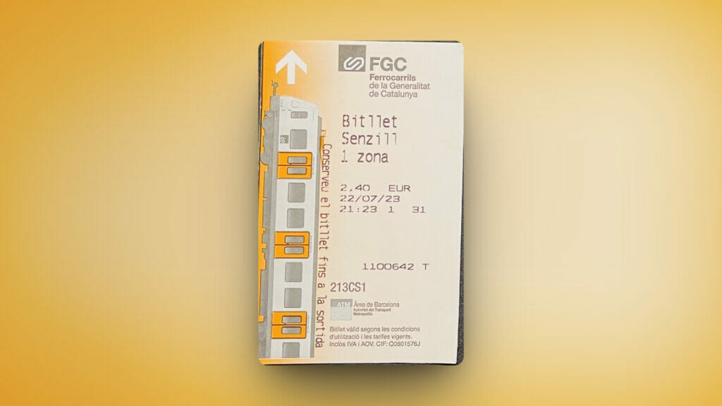 Get around Barcelona with Free Guide to Public Transport in Barcelona - 1. Single Journey Ticket