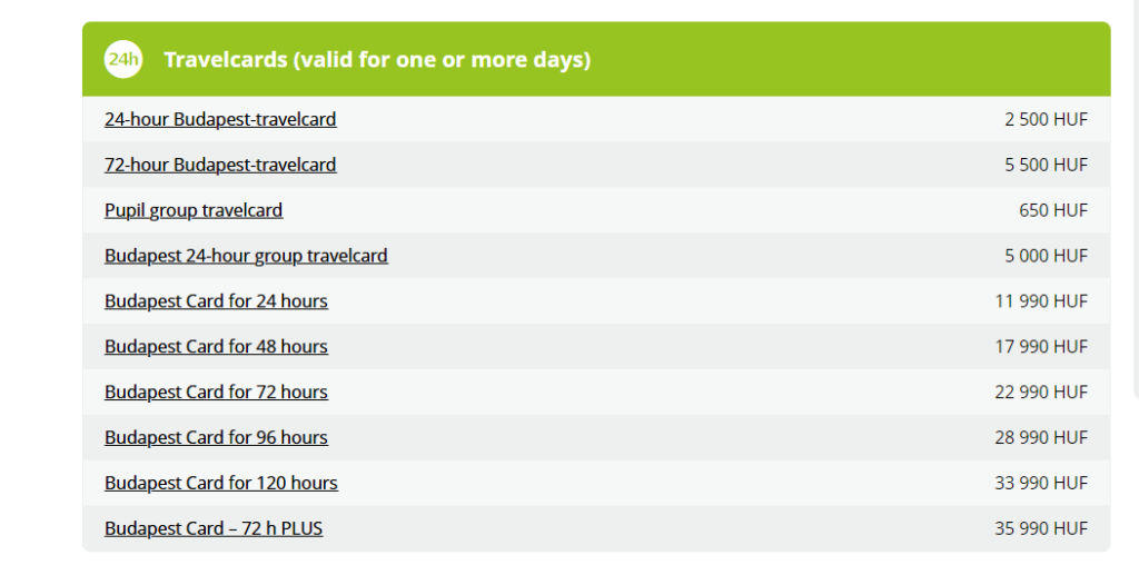 Cost Of Public Transport In Budapest