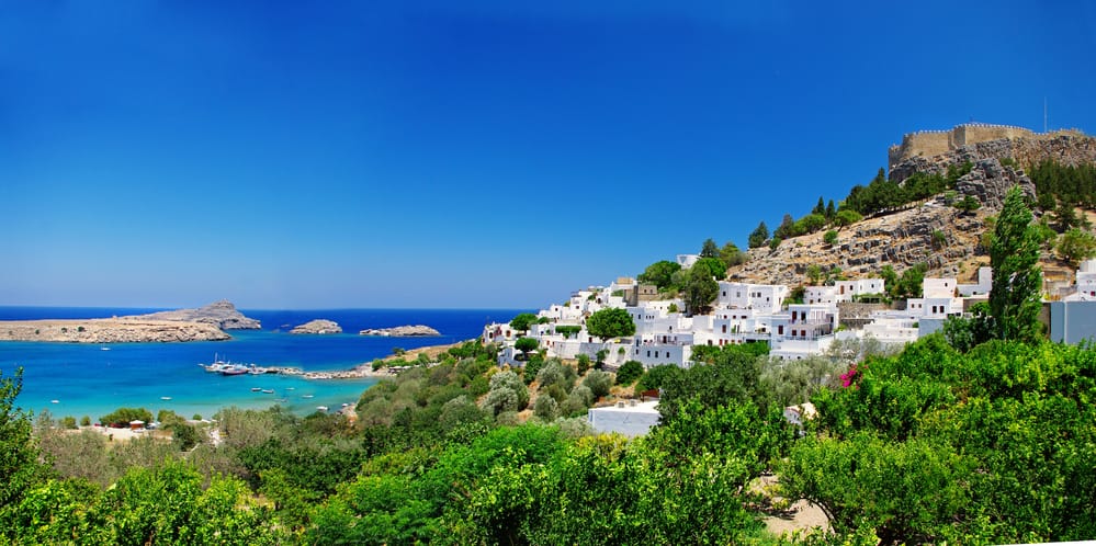 View At Lindou Bay From Lindos Rhodes Island