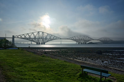 Firth of Forth Rail Bridge in fog