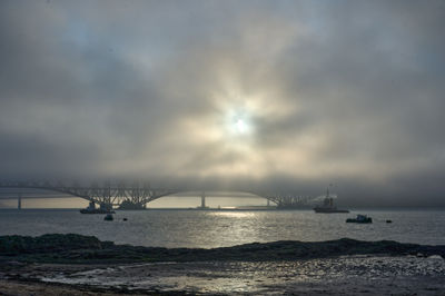 Firth of Forth Rail Bridge in fog