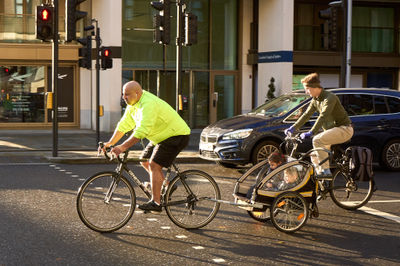 Person Bicycle Vehicle Transportation Car Traffic Light