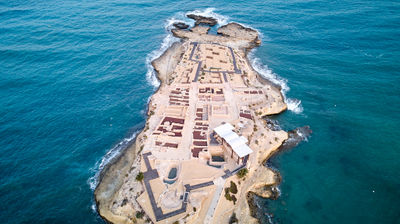 Illeta dels Banyets - an island with historical buildings in El Campello, Alicante