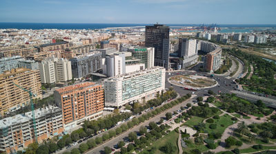 Captivating Valencia: A vibrant cityscape adorned with modern architecture, bustling streets, and a breathtaking harbor, showcasing the dynamic nature of urban life.