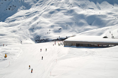 Skiing in Arosa, Swiss Apls, Switzerland